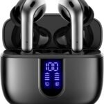 TAGRY Bluetooth Headphones – True Wireless Earbuds with 60H Playback, LED Power Display, Wireless Charging Case, IPX5 Waterproof In-Ear Earphones with Mic for Sports, TV, Smartphone & Laptop