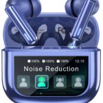 Wireless Earbuds Bluetooth Headphones T21 with Touch Screen, ANC/ENC Noise Cancelling, 40H Playtime, Deep Bass, IPX7 Waterproof