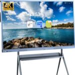 55 Inch Electronic Whiteboard with 4K HD Touch Screen, Interactive Whiteboard for Classroom and Conference, Build in Android and Windows OS