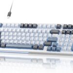 KEMOVE K98SE Mechanical Gaming Keyboard, 98 Keys LED Backlit Programmable Keyboard, 96% Wired Computer Keyboard with Double Sound Dampening Foam, Pre-lubed Blue Switch