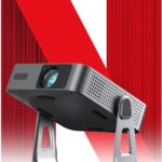 【Netflix-Licensed Projector & Native 1080P】Thinnest 2.24″ Smart Mini Projector with WiFi and Bluetooth, Auto Focus & Keystone Portable Outdoor Projector, VOPLLS 4K Support Home Movie Projector