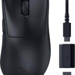 Razer DeathAdder V3 HyperSpeed Wireless Esports Gaming Mouse: 55 g Lightweight – Ergonomic & Smooth Touch Texture – Up to 100 Hr Battery – Gen 3 Optical Switches – Focus X 26K Optical Sensor (Renewed)