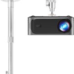 Projector Mount,12.1-16.8in / 31-50cm Projector Ceiling Mount Extendable Ceiling Projectors Mounts Adjustable Angle 360° Rotation Drop Ceiling Projectors Mounts Silver