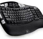 Logitech Wireless Ergonomic Wave Keyboard K350 with Palm Rest, RF, 104 Keys, Black, Modern, Office, 1st Generation