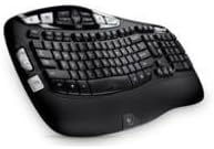 Logitech Wireless Ergonomic Wave Keyboard K350 with Palm Rest, RF, 104 Keys, Black, Modern, Office, 1st Generation