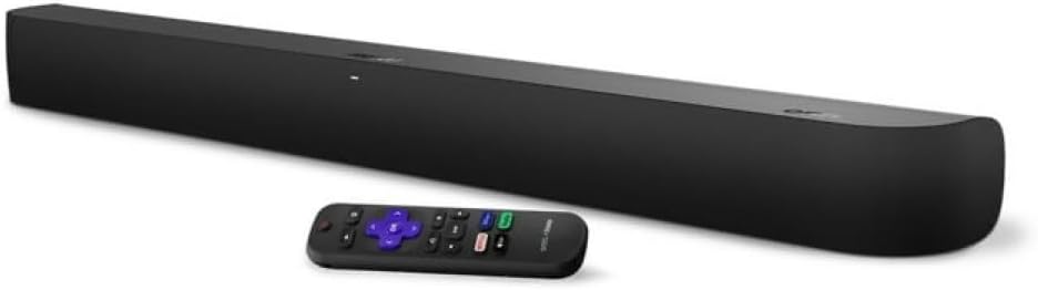 onn. Roku Smart Soundbar with Built-in 4K Streaming Media Player (Renewed)