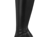 Knee High Boots for Women High Heel Boots 3.74 Inch PU Leather Retro Curved Heel for Fall Winter Outfits, Party, Club, Street Style & Fashion Show