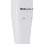 Elite Gourmet EHB2400W Electric Immersion Hand Blender, Mixer, Chopper, 1-Touch Control Multi Purpose Electric Immersion Stick, Mixer, Chopper, 150 Watts, For Soups, Sauces, Baby Food, White
