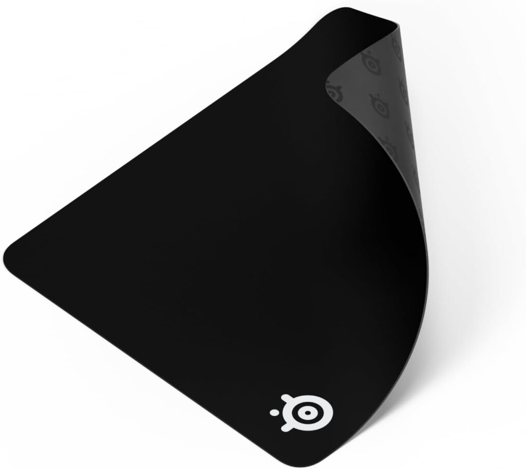 SteelSeries QcK Large Gaming Mousepad — Black — Non-Slip Silicone Rubber Base — Peak Tracking and Stability — Optimized for Gaming Sensors — 490 mm x 420 mm — FPS, MOBAs, RTS, MMO