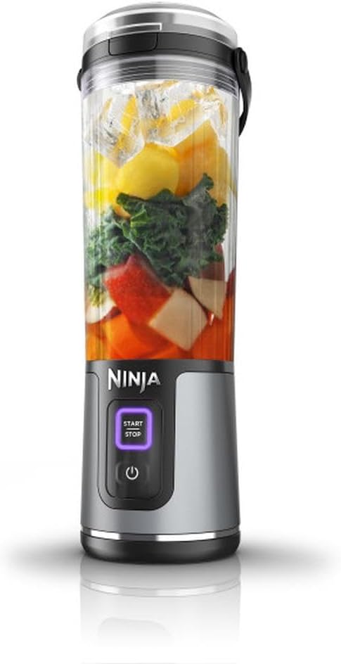 Ninja BC151BK Blast Portable Blender, Cordless, 18oz. Vessel, Personal Blender-for Shakes & Smoothies, BPA Free, Leakproof-Lid & Sip Spout, USB-C Rechargeable, Dishwasher Safe Parts, Black (Renewed)