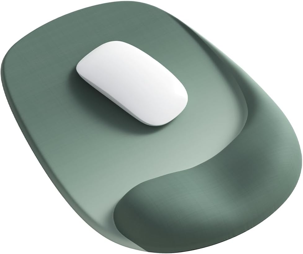 ErgoEase Ergonomic Mouse Pad with Gel Wrist Support – Premium Lycra Fabric, Non-Slip, Ideal for Laptop & Desktop, Office & Gaming，Desk Accessories (05Sage Green)