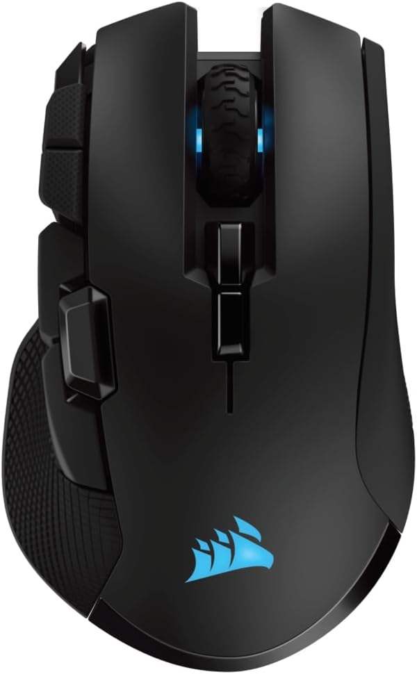 Corsair IRONCLAW RGB Wireless FPS/MOBA Gaming Mouse – 18,000 DPI – 10 Programmable Buttons – Designed for Large Hands – iCUE Compatible – PC, Mac, PS5, PS4, Xbox – Black