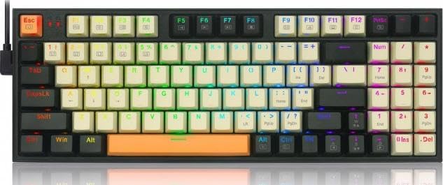 Redragon Wired Mechanical Gaming Keyboard with RGB Backlit, 94 Keys, Programmable Macro Editing, Numeric Pad, Red Switches, Compact Keyboard Mechanical for Pc Mac Ipad, K636CLO