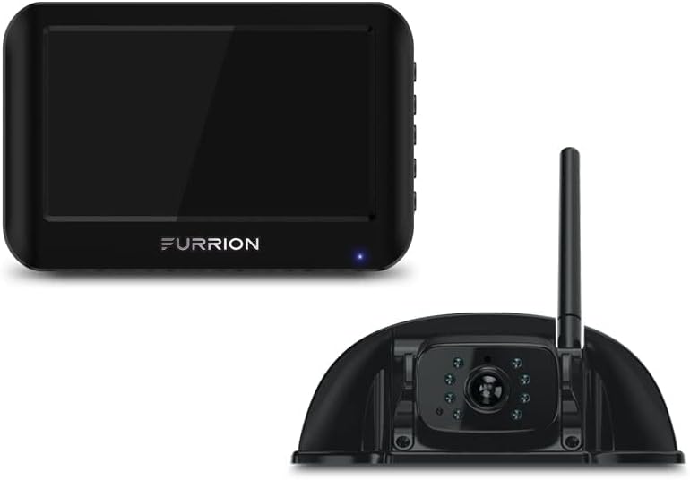 Furrion Vision S Wireless RV Backup Camera System with 4.3-Inch Monitor, 1 Rear Sharkfin, Infrared Night Vision, Wide-Angle View, Hi-Res, IP65 Waterproof, Motion Detection, Microphone – FOS43TASF