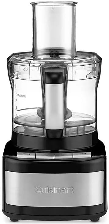 Cuisinart 8-Cup Food Processor CFP-8BK – Compact Black Kitchen Appliance with Stainless Steel Blades, Reversible Slicing/Shredding Discs, Pulse Controls, BPA-Free, Dishwasher Safe Parts (Renewed)