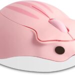 Wireless Mouse Pink Bluetooth Cute Hamster Shape Kawaii Portable Silent Lightweight Quiet Cordless Gaming Mice for PC Laptop Computer Mac iPad Pro MacBook Pro/Air Kids Women Men Girls Boys Office Gift
