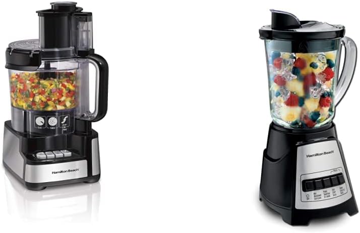 Hamilton Beach Stack & Snap Food Processor and Wave Action Blender Bundle