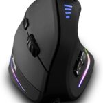 zelotes Wired Gaming Mouse with Joystick,10000DPI,11 Programmable Buttons,RGB,USB Optical Corded Vertical Ergonomic Mouse,Mice for Laptop,PC,Mac,Black