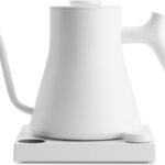 Fellow Stagg EKG Pro Electric Gooseneck Kettle – Pour-Over Coffee and Tea, Quick Heating, Precise Temperature Control, Scheduling, Built-in Brew Timer, Matte White, 0.9 Liter