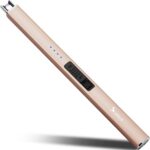 SUPRUS Electric Lighter Arc Windproof Flameless USB Rechargeable Lighter with Safety Lock for Candle BBQ Camping (Champagne Gold)
