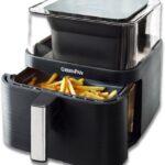 GreenPan Clearview Extra Large 7QT Air Fryer, 360° Clear Window, PFAS-Free Ceramic Nonstick Drawer and Tray, Heat to 400°F, 13-Presets, Shake Reminder, Keep Warm, Delay Start, Dishwasher Safe Parts