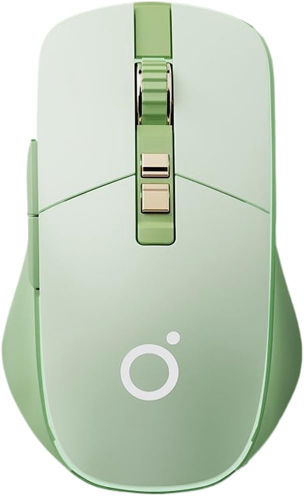 Wireless Gaming Mouse Tri-Mode 2.4Ghz/Bluetooth 5.0/Wired USB-C with RGB LED Backlit 5-Level DPI Rechargeable Ergonomic Silent Optical Mice for iMac/MacBook/Computer/Laptop, Matcha Green