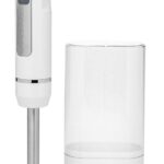 OVENTE Cordless Immersion Hand Blender, Rechargeable Handheld Portable Stick Mixer with 8 Mixing Speed Option, One-Touch Control and Stainless Steel Blades for Smoothies, Shakes or Soups, White HR781W
