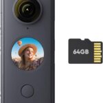 Insta360 ONE X2 360 Degree Waterproof Action Camera, 5.7K 360, Stabilization, Touch Screen, AI Editing, Live Streaming, Webcam, Voice Control (MicroSD Card Kit)