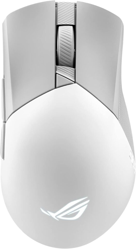 ASUS ROG Gladius III Wireless Aimpoint Gaming Mouse – Right-Handed Ergonomic, 79g, Tri-Mode Connectivity, 36K DPI, up to 119Hr Battery, Hot-Swappable Switches, PC/Mac Support – White