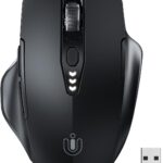 Wireless Mouse,Upgraded 2.4GHz Rechargeable (Battery Level Visible) Ergonomic Computer Mouse,4 Levels DPI, Wireless Mice for Laptop Computer(Matte Black)