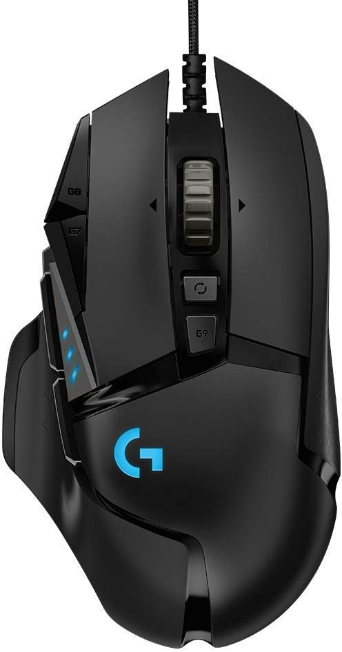Logitech G502 HERO High Performance Wired Gaming Mouse, HERO 25K Sensor, 25,600 DPI, RGB, Adjustable Weights, 11 Programmable Buttons, On-Board Memory, PC / Mac (Renewed)