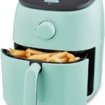 DASH Tasti-Crisp™ Electric Air Fryer Oven, 2.6 Qt., Aqua – Compact Air Fryer for Healthier Food in Minutes, Ideal for Small Spaces – Auto Shut Off, Analog, 1000-Watt