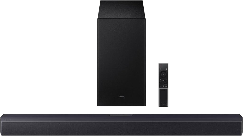 Samsung B-Series Soundbar HW-B550F 2.1 ch DTS Virtual:X Soundbar with Subwoofer (2025 Model) Voice Enhance Mode, Bass Boost, Adaptive Sound