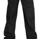 Lepunuo Cargo Pants for Women High Waisted Casual Pants Baggy Stretchy Wide Leg Y2K Streetwear with 6 Pockets