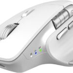 Wireless Bluetooth Mouse, Ergonomic Rechargeable Silent Mouse with Multi-Device, Adjustable DPI, Flying Scroll & Thumb Wheel, Bluetooth Mice for Laptop, Computer, Tablet, Smartphone (White)