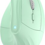 KYSONA 57° Ergonomic Wireless Tower Mouse, Vertical Quiet Ergo Mouse, Bluetooth(BT5.0,BT3.0)&2.4G, (800/1200/2400/2400/4000), 5 Buttons for Windows, macOS, iPadOS, Laptop, PC (Green)