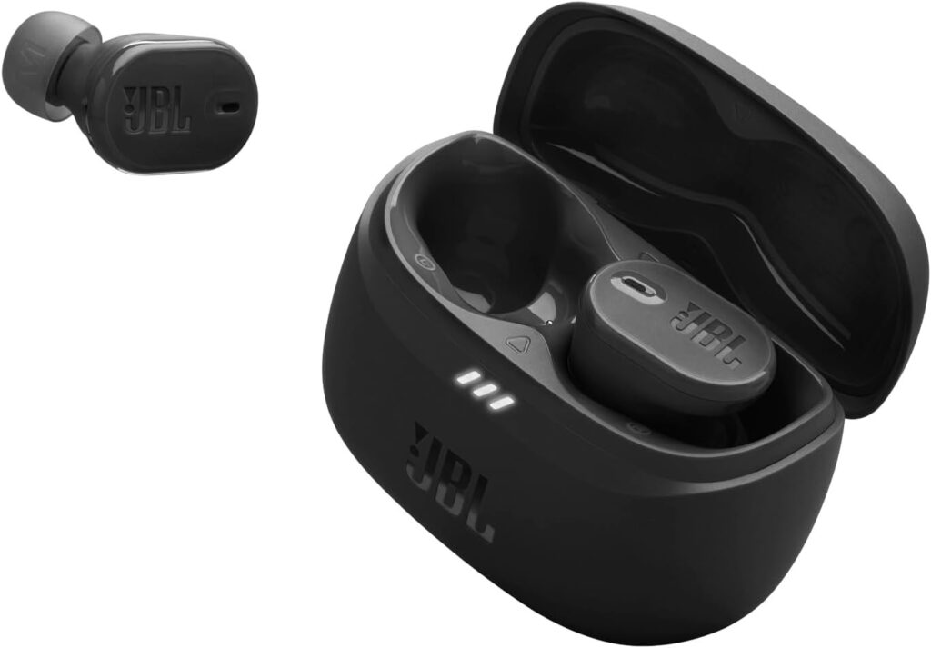 JBL Tune Buds 2 – True Wireless Noise Cancelling Earbuds Spatial Sound and Smart Ambient Technology, 6 mics for Perfect Calls, up to 48Hrs of Playback, IP54 Dust & Water Resistant (Black)
