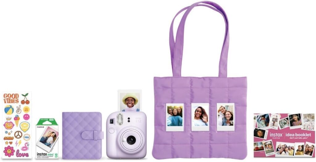FUJIFILM Instax Mini 12 Holiday Bundle 2025 – Lilac Purple