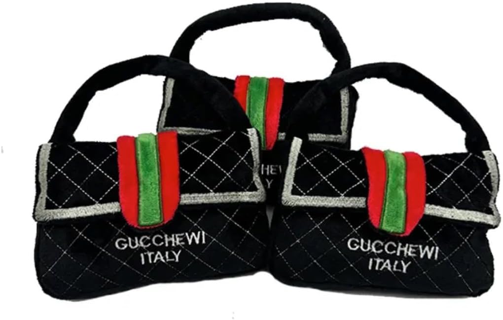Gucchewi Italy Designer Bag Plush Dog Toy – Luxurious Plaything for Fashionable Pups