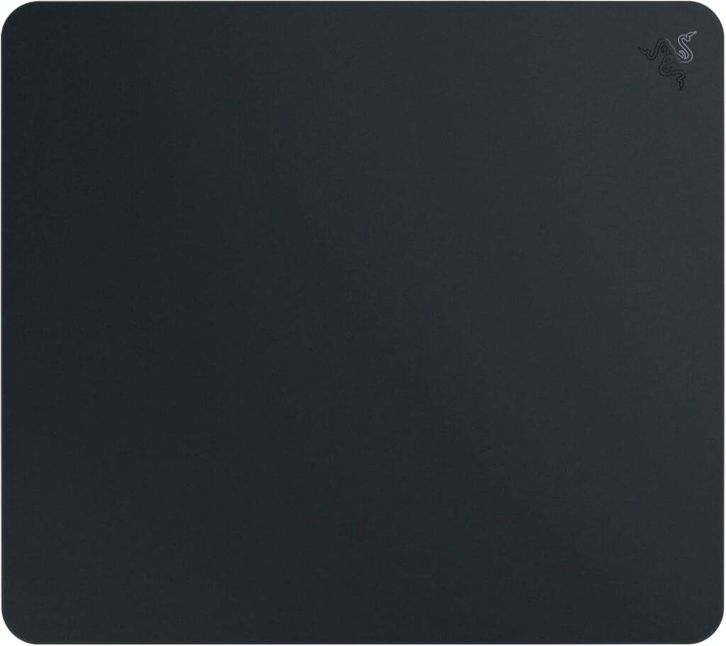 Razer Atlas Tempered Glass Gaming Mouse Mat: Ultra-Smooth Micro-Etched Surface – Dirt and Scratch-Resistant – Anti-Slip Base – Quiet Mouse Movements – Black (Renewed)