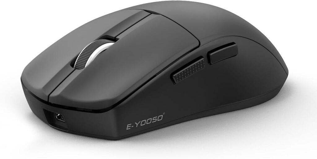 E-YOOSO Lightweight Gaming Mouse, Wireless Esports Mouse, 49G, 1K Polling, 26K DPI, PAW3395 Sensor, 5 Programmable Buttons, Tri-Modes Wired/2.4GHz/Bluetooth Gamer Mouse for Laptop, PC, Mac (Black)