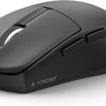 E-YOOSO Lightweight Gaming Mouse, Wireless Esports Mouse, 49G, 1K Polling, 26K DPI, PAW3395 Sensor, 5 Programmable Buttons, Tri-Modes Wired/2.4GHz/Bluetooth Gamer Mouse for Laptop, PC, Mac (Black)