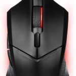 MSI Clutch GM08 Gaming Mouse, 4200 DPI, Optical Sensor, 3 Adjustable Weights, Red LED Lighting, Symmetrical Design, Black