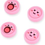 DLseego Cute 4-Pack Thumb Grips for Switch/Switch Lite/OLED – Soft Silicone Joy Con Joystick Cover – Pink