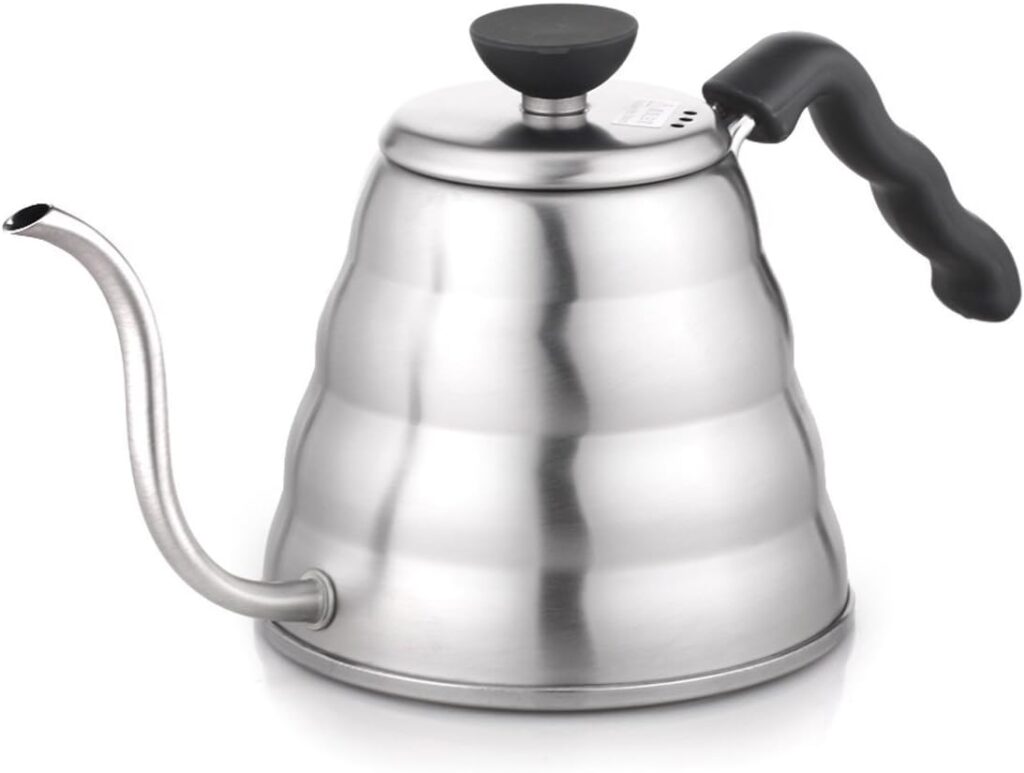 Hario V60 “Buono” Gooseneck Drip Kettle, 1200ml, Silver