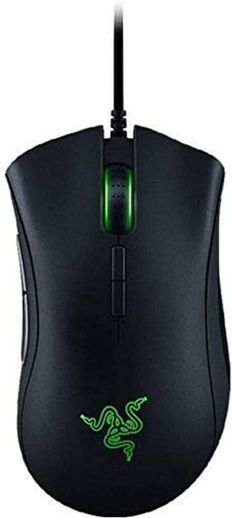 Razer DeathAdder Elite Gaming Mouse: 16,000 DPI Optical Sensor – Chroma RGB Lighting – 7 Programmable Buttons – Mechanical Switches – Rubber Side Grips – Matte Black