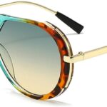 Oversized Pilot Sunglasses for Women Men Trendy,Large Big Double beam Designer Fashion Vintage Shades Retro Sun Glasses