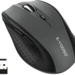 E-YOOSO Wireless Mouse for Laptop, Portable Optical Computer Mouse, 6 Buttons, Cordless 2.4GHz with USB Receiver, 5-Level 4800 DPI, 18 Months Battery Life for PC Chromebook Windows Mac