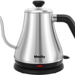 Mecity Electric Kettle Gooseneck Water Kettle Stainless Steel Tea Kettle Water Boiler Fast Heating, Auto Shut Off, 27 fl oz, 1000W, Stainless Steel