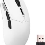 EPOMAKER Click Lite Wireless Gaming Mouse, 800 to 12,000 DPI Adjustable, PAW3311 Sensor, 500mAh, 59g, 2.4G/BT/USB-C Rechargeable Wireless Mouse with 5 Programmable Buttons for PC/Mac/Linux (White)